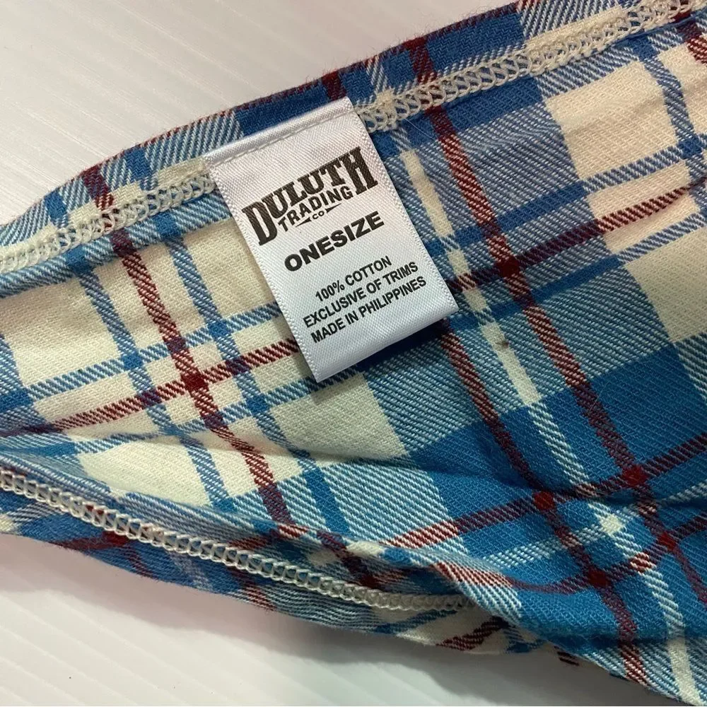Duluth Trading Co Free Swingin Dog Lovin Flannel blue Plaid Bandana collar